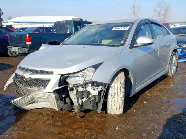 1G1PG5SB8E7416844 - 2014 CHEVROLET CRUZE LTZ SILVER photo 2