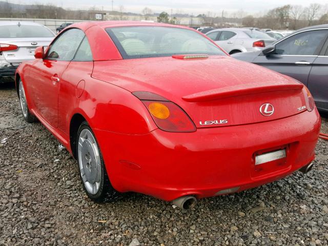 JTHFN48Y330044011 - 2003 LEXUS SC 430 RED photo 3