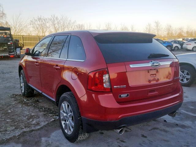 2FMDK3KC5BBA09424 - 2011 FORD EDGE LIMIT RED photo 3
