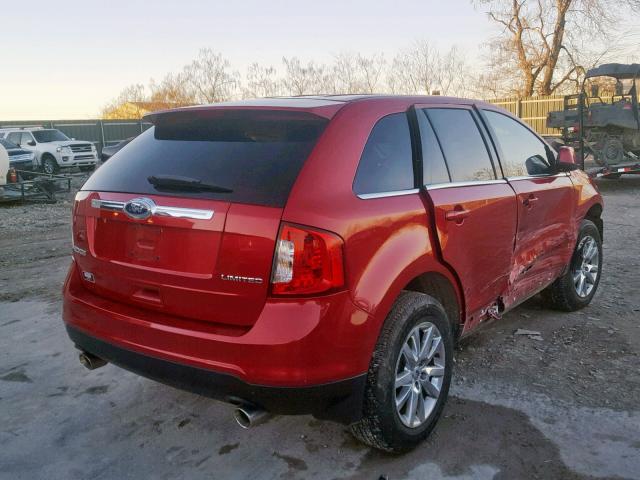 2FMDK3KC5BBA09424 - 2011 FORD EDGE LIMIT RED photo 4