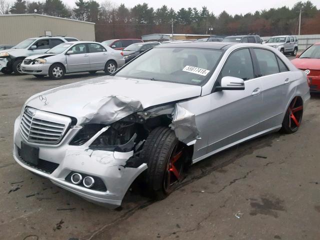 WDDHF9AB2BA299189 - 2011 MERCEDES-BENZ E 550 4MAT SILVER photo 2