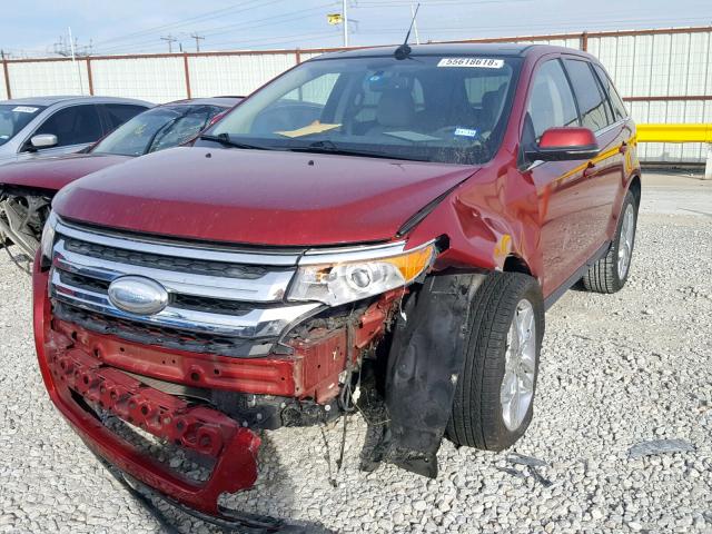 2FMDK3KC3DBB05734 - 2013 FORD EDGE LIMIT RED photo 2