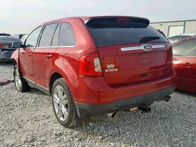 2FMDK3KC3DBB05734 - 2013 FORD EDGE LIMIT RED photo 3