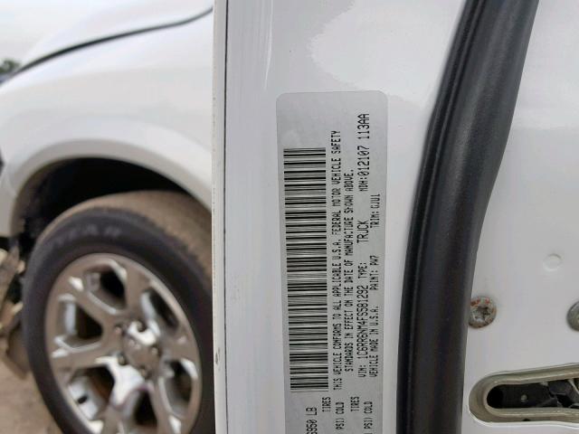 1C6RR6NM4FS581292 - 2015 RAM 1500 LARAM WHITE photo 10