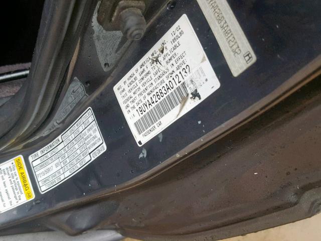 19UYA42683A012132 - 2003 ACURA 3.2CL TYPE GRAY photo 10