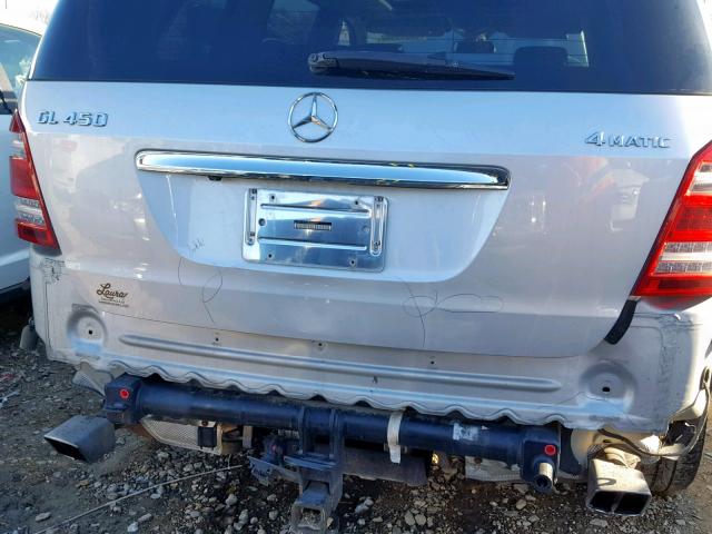 4JGBF71E57A192574 - 2007 MERCEDES-BENZ GL 450 4MA SILVER photo 9