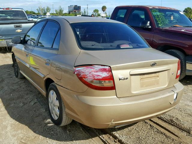 KNADC125256369533 - 2005 KIA RIO GOLD photo 3