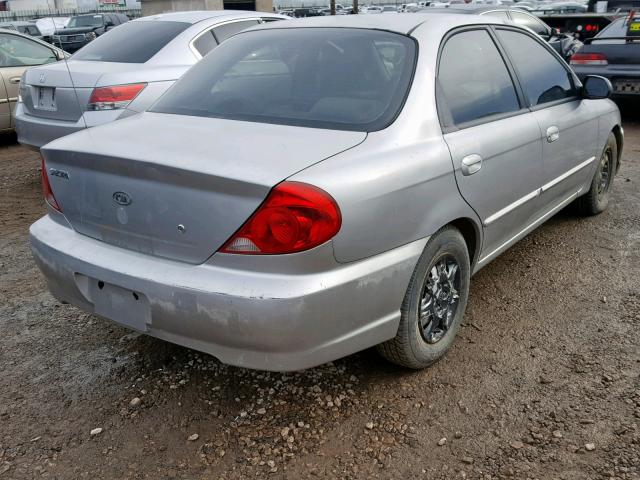 KNAFB121535245333 - 2003 KIA SPECTRA BA SILVER photo 4