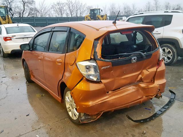 JHMGE88469S069264 - 2009 HONDA FIT SPORT ORANGE photo 3