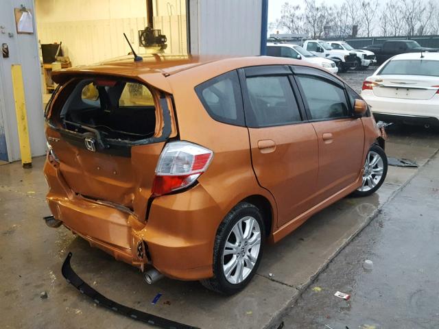 JHMGE88469S069264 - 2009 HONDA FIT SPORT ORANGE photo 4