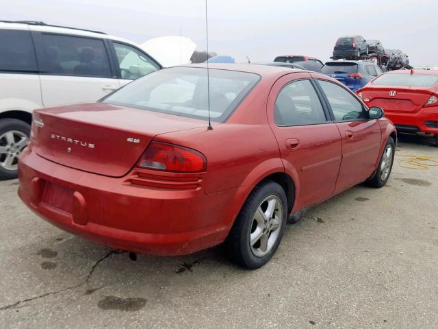 1B3EL56R94N102780 - 2004 DODGE STRATUS ES RED photo 4