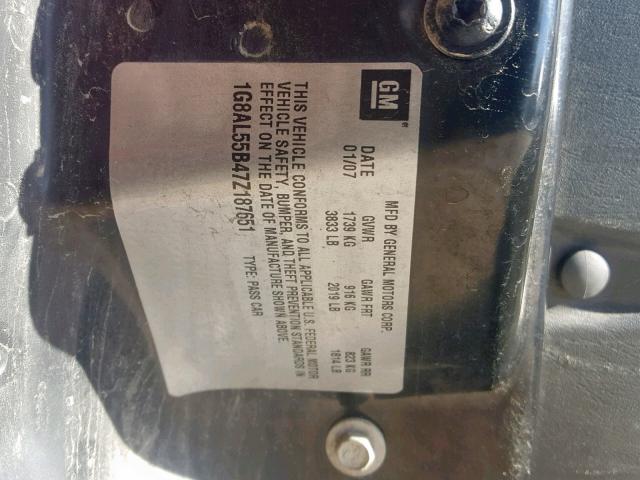 1G8AL55B47Z187651 - 2007 SATURN ION LEVEL MAROON photo 10