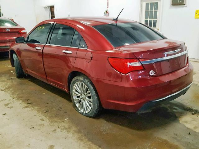 1C3CCBCB7CN230112 - 2012 CHRYSLER 200 LIMITE RED photo 3