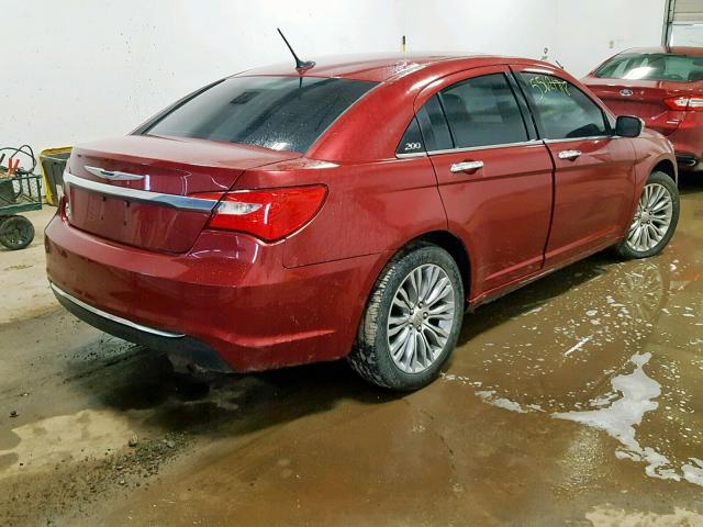 1C3CCBCB7CN230112 - 2012 CHRYSLER 200 LIMITE RED photo 4