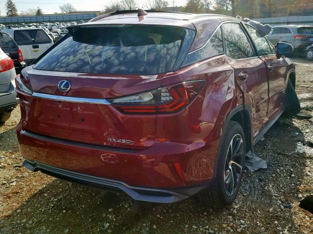 2T2BGMCA3HC018487 - 2017 LEXUS RX 450H RED photo 4