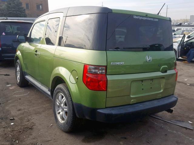 5J6YH28797L016192 - 2007 HONDA ELEMENT EX GREEN photo 3