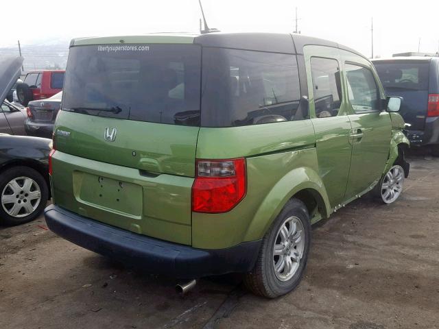 5J6YH28797L016192 - 2007 HONDA ELEMENT EX GREEN photo 4