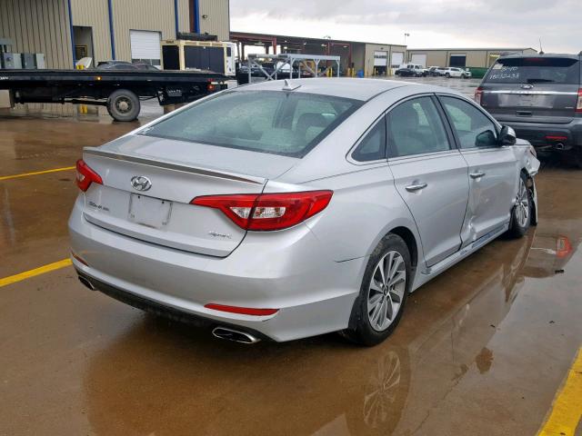 5NPE34AF5FH069608 - 2015 HYUNDAI SONATA SPO SILVER photo 4