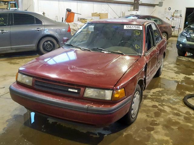 JM1BG2233N0405977 - 1992 MAZDA PROTEGE LX RED photo 2