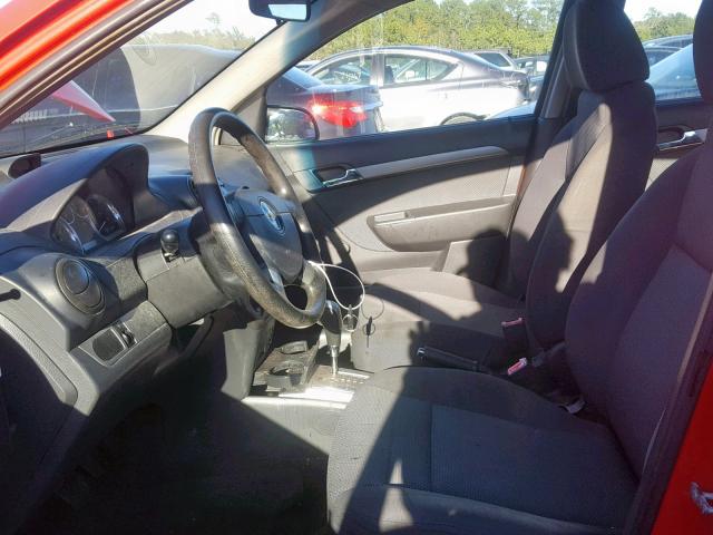 KL1TD56E39B640195 - 2009 CHEVROLET AVEO LS RED photo 5