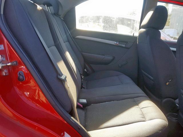 KL1TD56E39B640195 - 2009 CHEVROLET AVEO LS RED photo 6