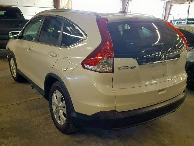 5J6RM3H79CL016614 - 2012 HONDA CR-V EXL WHITE photo 3