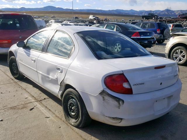 1B3ES46C4YD634426 - 2000 DODGE NEON WHITE photo 3