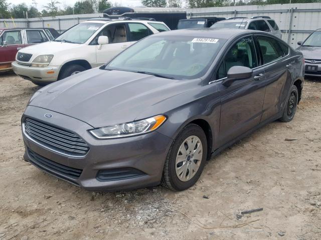 1FA6P0G78E5402583 - 2014 FORD FUSION S GRAY photo 2