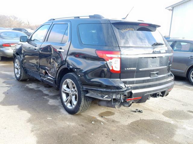 1FMHK8F82BGA02573 - 2011 FORD EXPLORER L BLACK photo 3