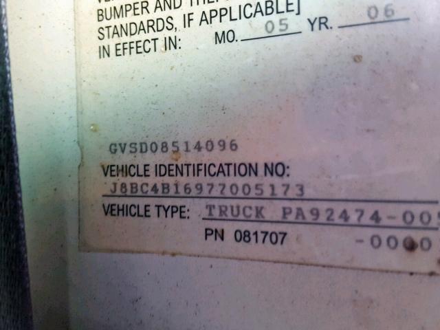 J8BC4B16977005173 - 2007 CHEVROLET 4500 W4504 WHITE photo 10