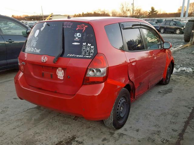 JHMGD38487S036740 - 2007 HONDA FIT RED photo 4