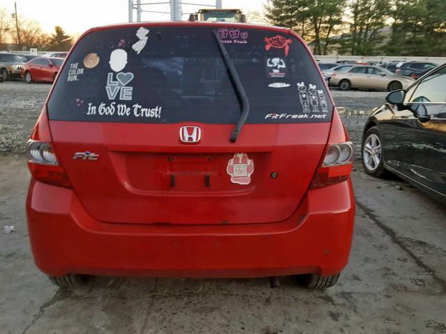 JHMGD38487S036740 - 2007 HONDA FIT RED photo 9