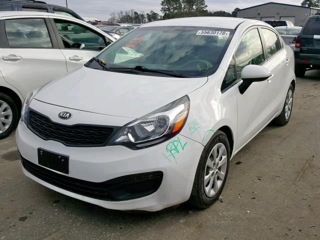 KNADM4A31E6361664 - 2014 KIA RIO LX WHITE photo 2