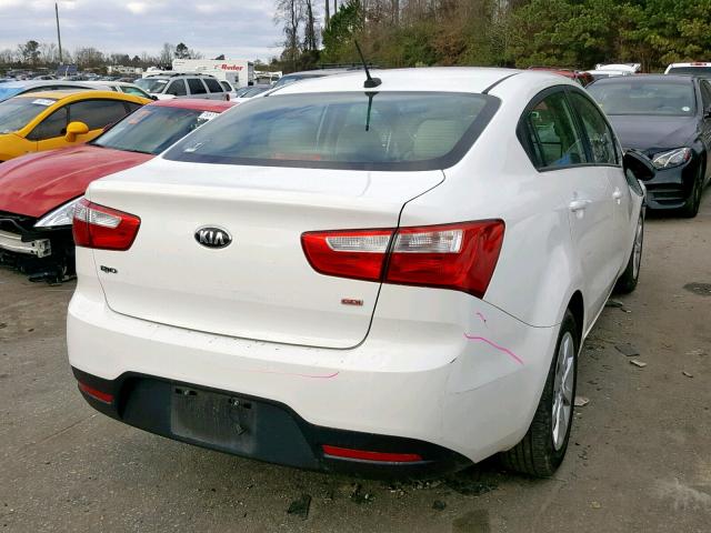 KNADM4A31E6361664 - 2014 KIA RIO LX WHITE photo 4