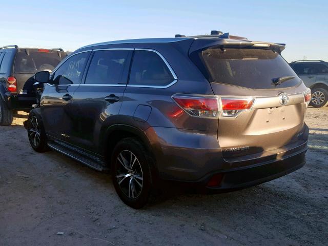 5TDJKRFH0GS242701 - 2016 TOYOTA HIGHLANDER ნაცრისფერი ფოტო 3