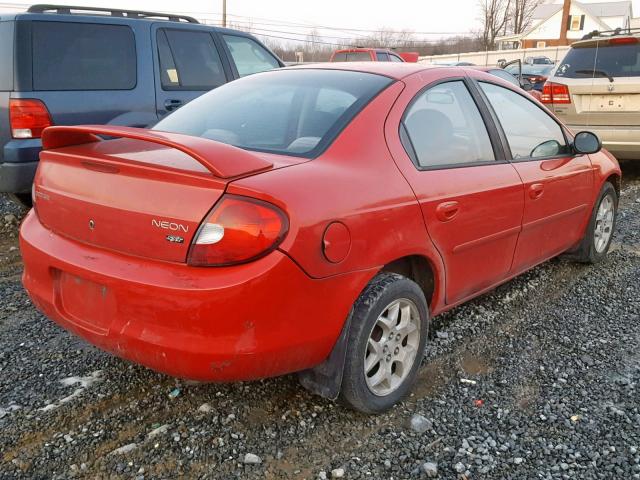 1B3ES56C22D593176 - 2002 DODGE NEON ES RED photo 4