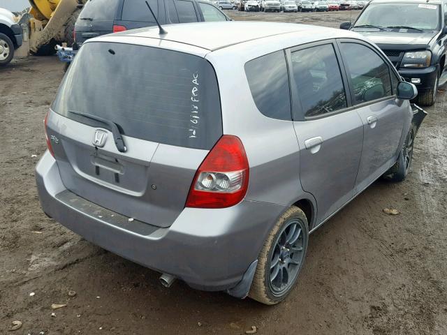 JHMGD38487S007111 - 2007 HONDA FIT GRAY photo 4