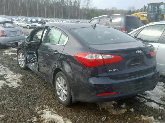 KNAFX4A89E5078513 - 2014 KIA FORTE EX BLACK photo 3