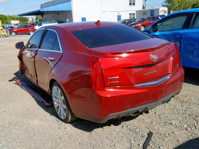 1G6AB5R32E0154275 - 2014 CADILLAC ATS LUXURY RED photo 3