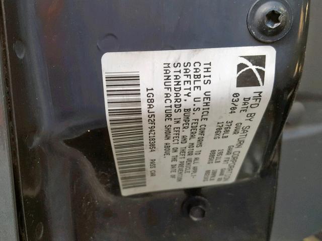 1G8AJ52F94Z183054 - 2004 SATURN ION LEVEL GRAY photo 10
