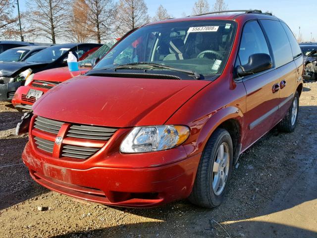 1D8GP45R47B149780 - 2007 DODGE CARAVAN SX MAROON photo 2