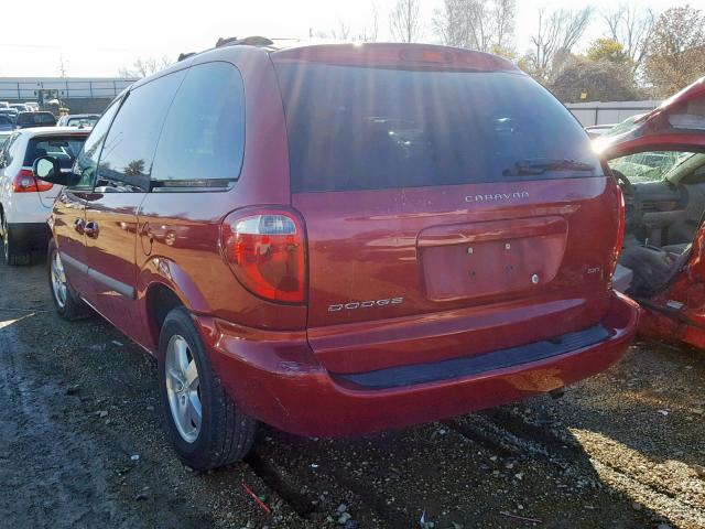 1D8GP45R47B149780 - 2007 DODGE CARAVAN SX MAROON photo 3