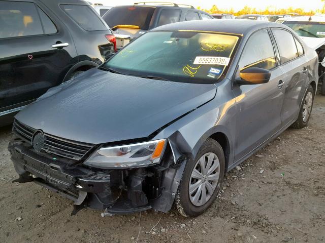 3VW2K7AJ6EM405350 - 2014 VOLKSWAGEN JETTA BASE Մոխրագույն լուսանկար 2