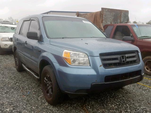 5FNYF28106B023069 - 2006 HONDA PILOT LX BLUE photo 1