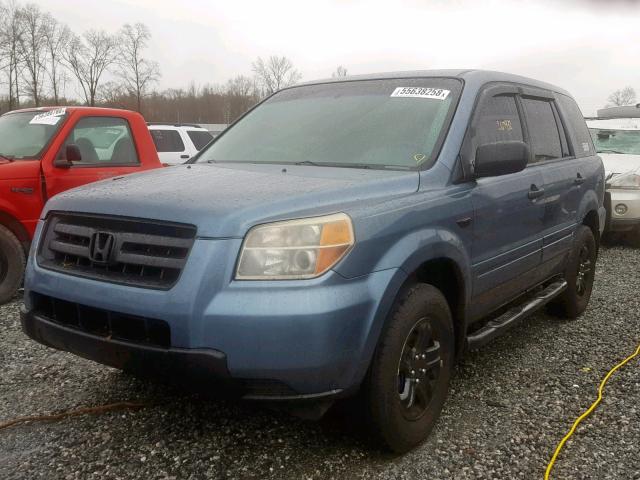 5FNYF28106B023069 - 2006 HONDA PILOT LX BLUE photo 2