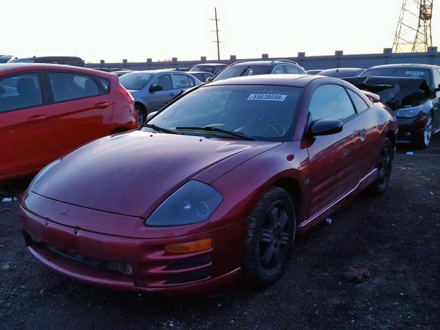 4A3AC54H31E050966 - 2001 MITSUBISHI ECLIPSE GT BURGUNDY photo 2