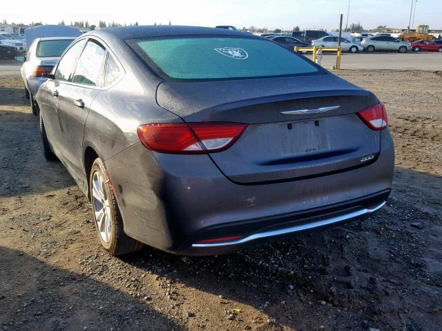 1C3CCCAB7FN689041 - 2015 CHRYSLER 200 LIMITE GRAY photo 3