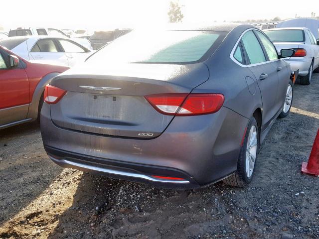 1C3CCCAB7FN689041 - 2015 CHRYSLER 200 LIMITE GRAY photo 4