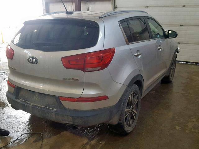 KNDPCCA61F7758102 - 2015 KIA SPORTAGE E SILVER photo 4