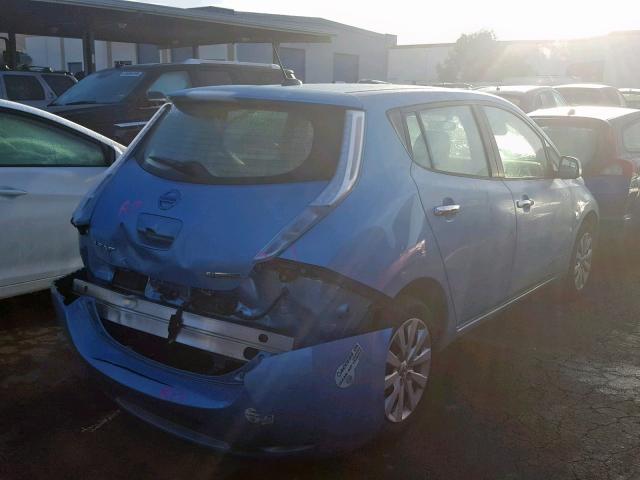 1N4AZ0CP8FC330484 - 2015 NISSAN LEAF S BLUE photo 4